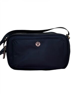 lululemon Black Crossbody with Gold Zipper Detail